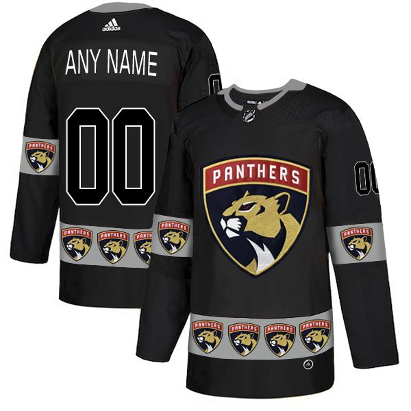 Men Florida Panthers 00 Any name Black Custom Adidas Fashion NHL Jersey